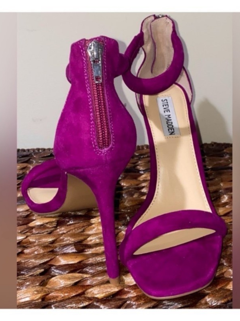 New Steve Madden Heels orchid violet pink Suede Ankle Strap Steve Madden sandals